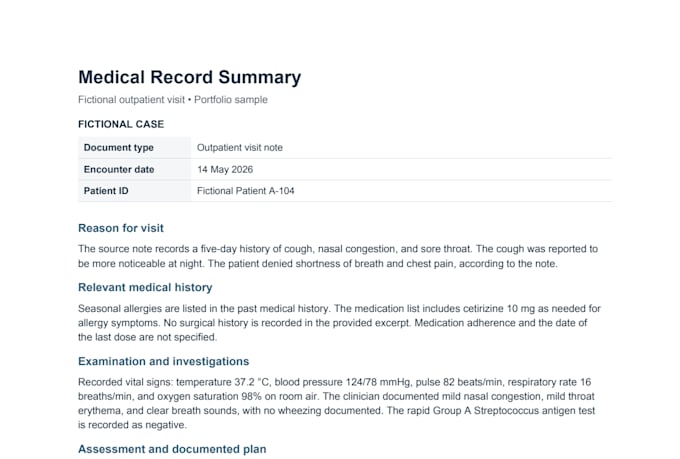 summarize medical records into clear, concise summaries